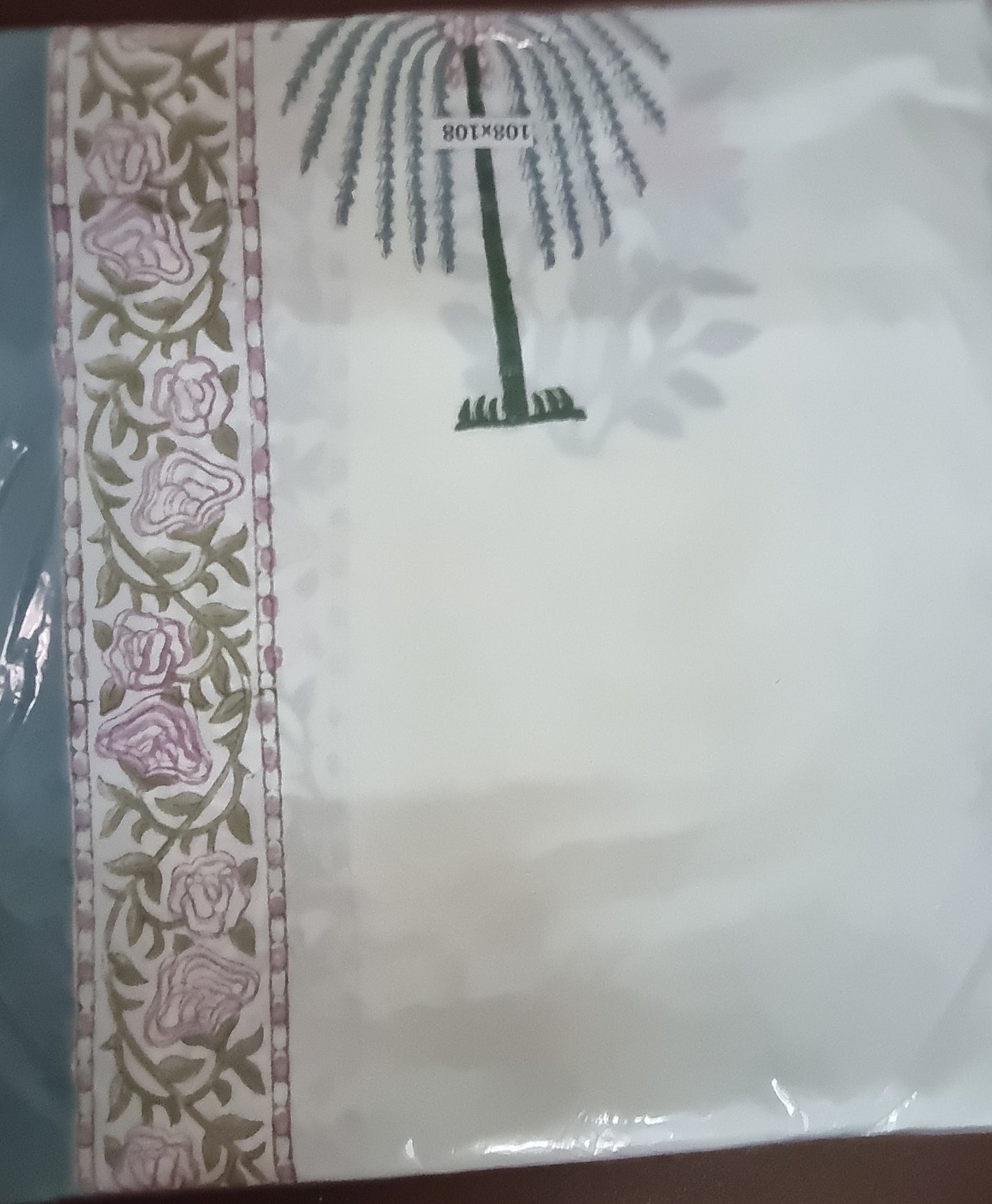 108 by 108 Hand Block Print Bed Sheet