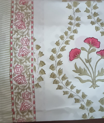 108 by 108 Hand Block Print Bed Sheet