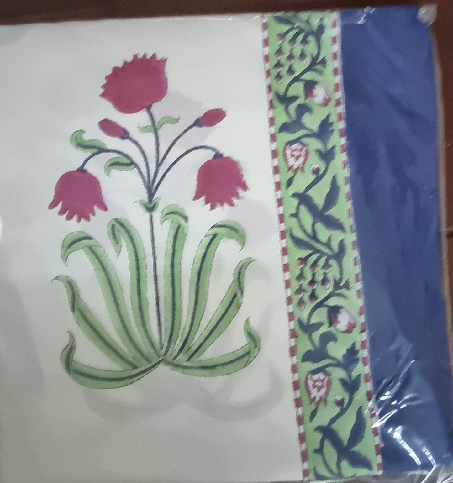 108 by 108 Hand Block Print Bed Sheet