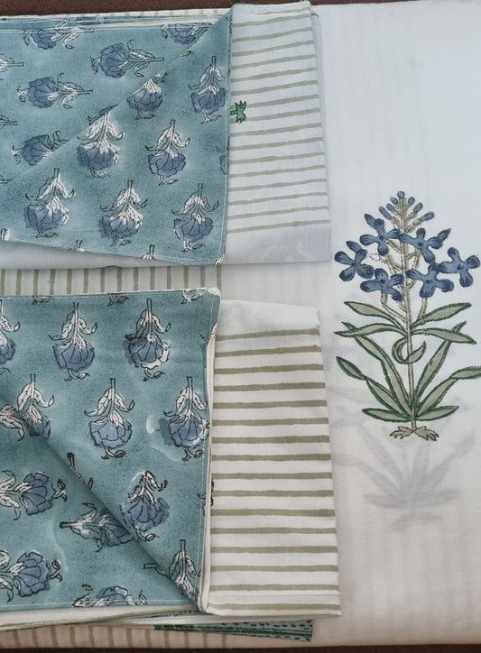 108 by 108 Hand Block Print Bed Sheet